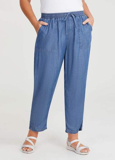 Plus Size Chambray Relaxed Jogger