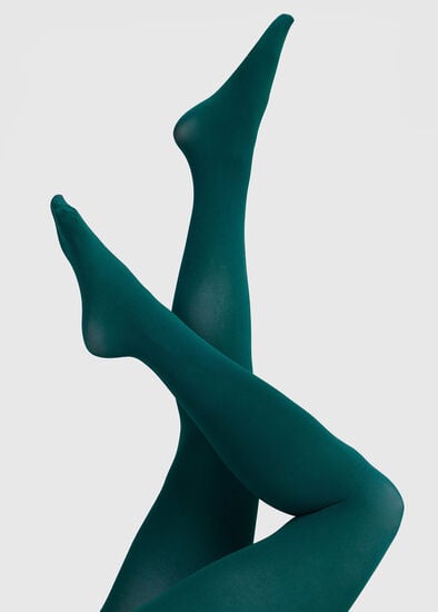 Plus Size 80D Opaque Deep Teal Tights