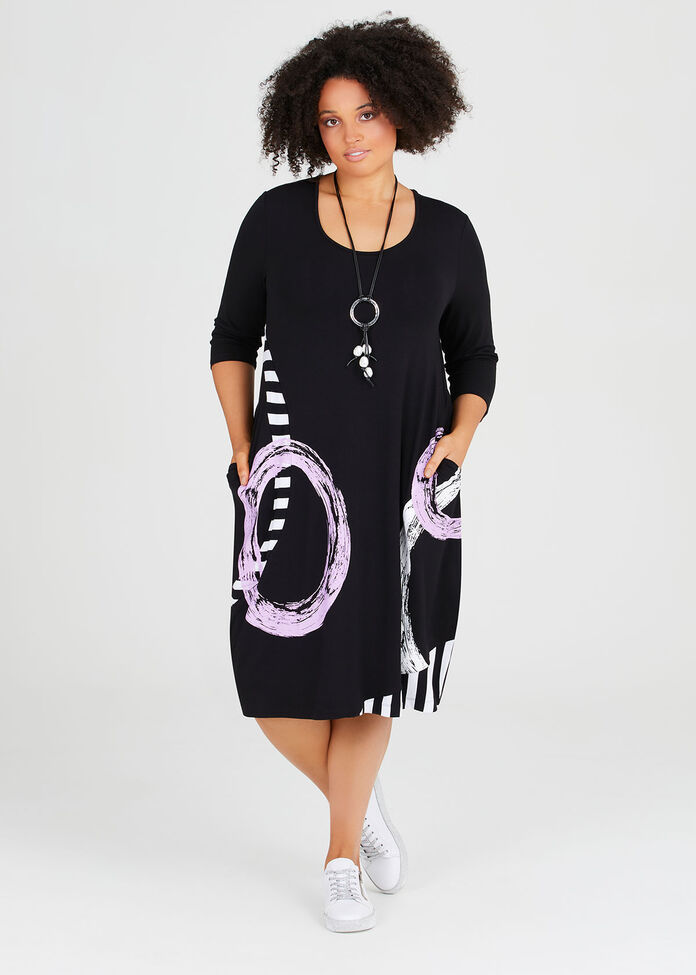 Natural In Line 3/4 Slv Dress, , hi-res