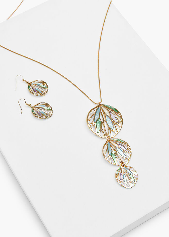 Enamel Pretty Petal Necklace, , hi-res