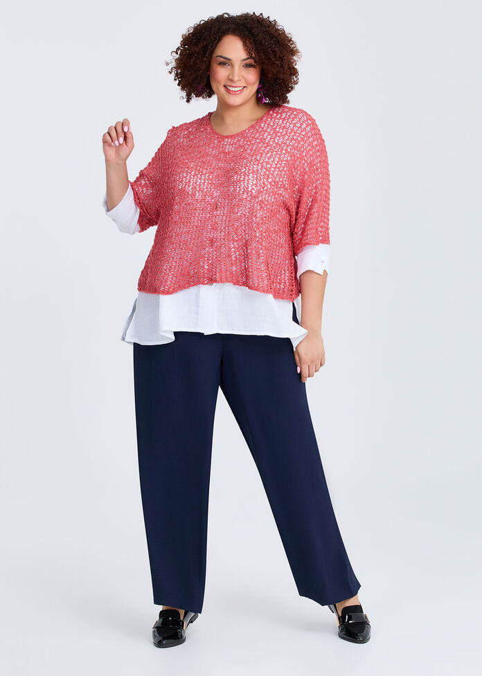 Cotton Boucle Gauze Knit Overtop, , hi-res