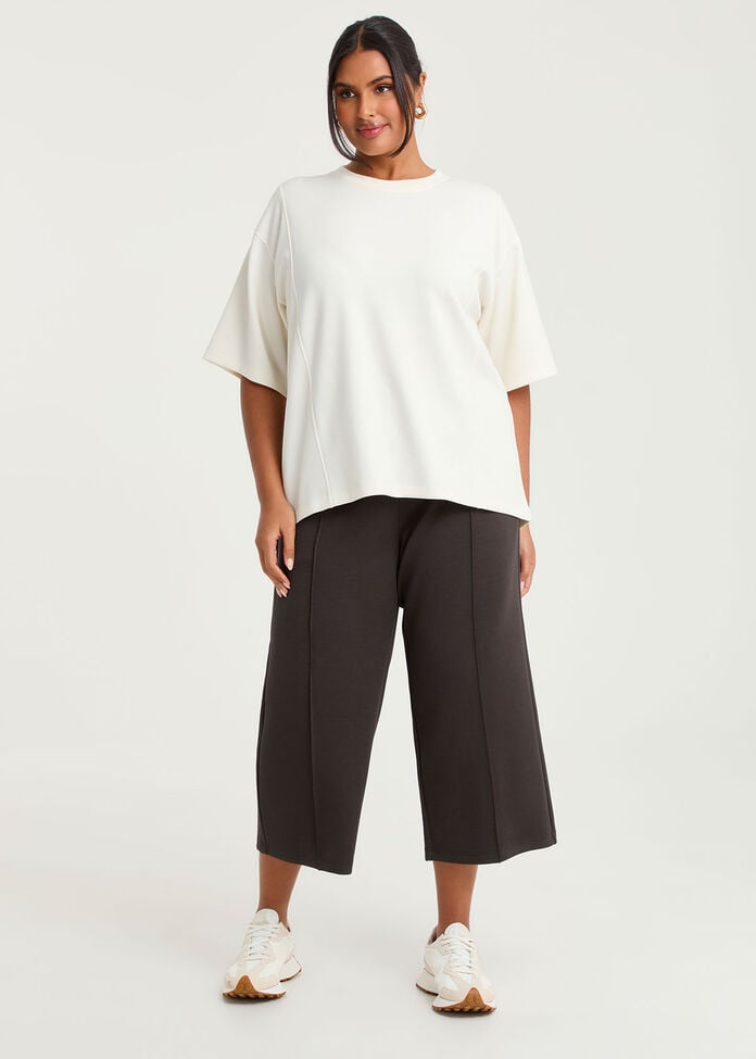 Luxe Touch Relaxed Seam Detail Top, , hi-res
