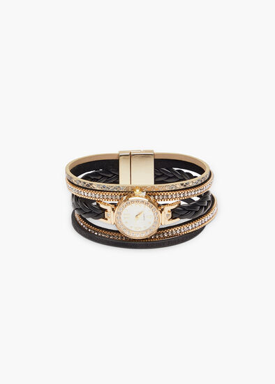Metallic Clasp Watch