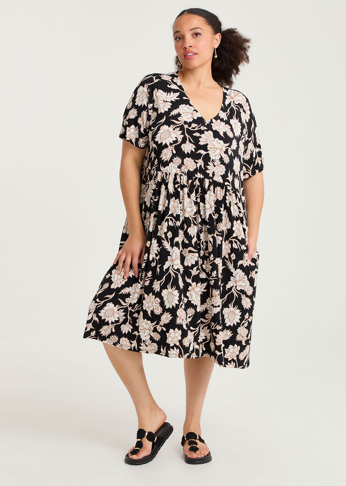 Joy Printed Dress, , hi-res