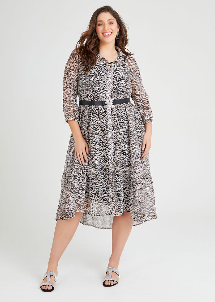 Wild Animal Boho Shirt Dress, , hi-res