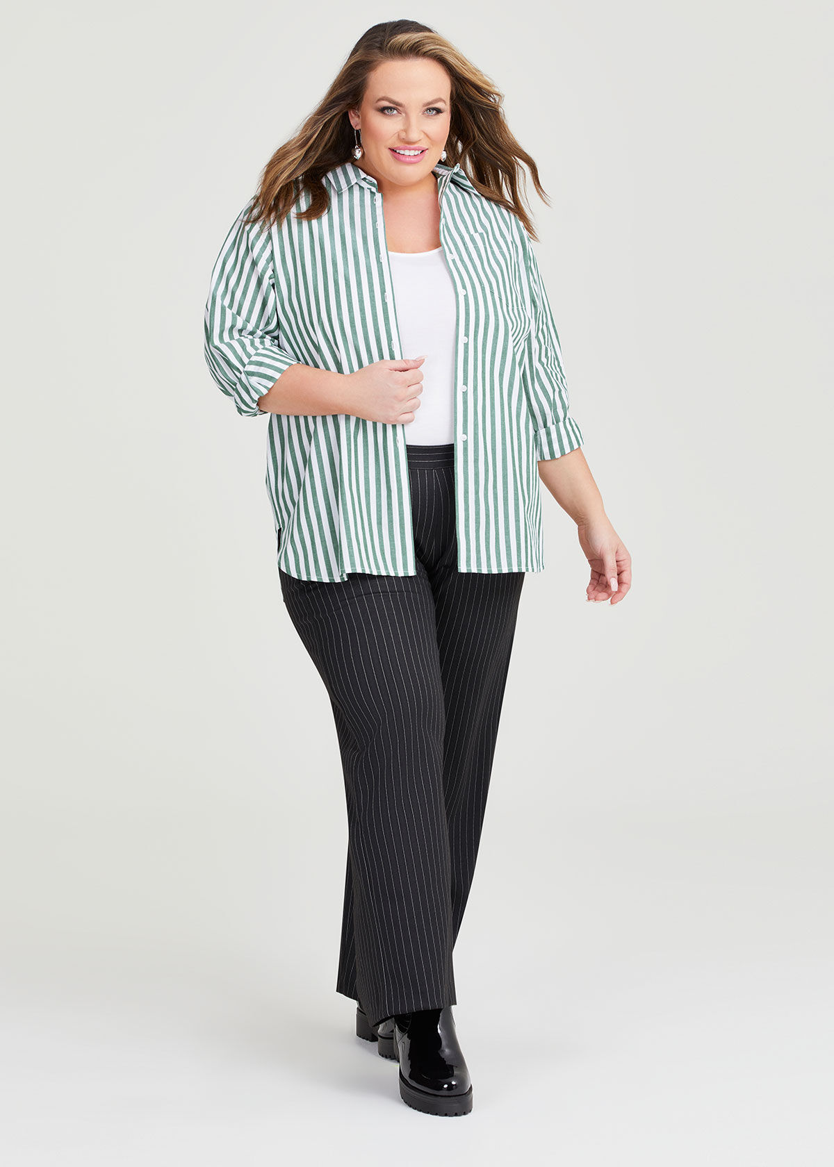 Women's plus size pinstripe pants outlet