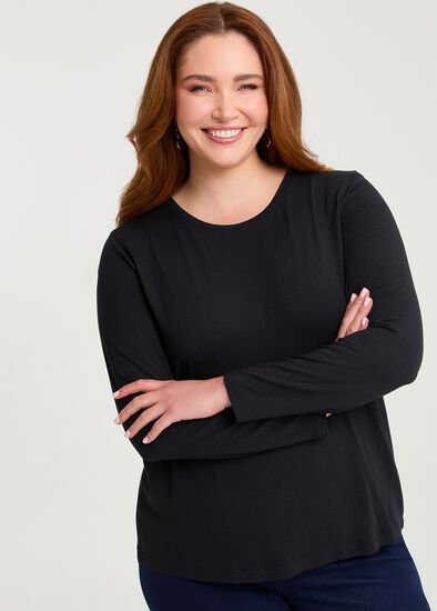 Plus Size Australian Wool Modal Crew Neck Top