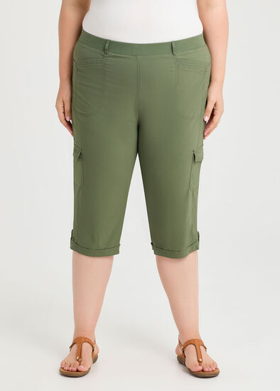 Plus Size Castaway Rib Cargo Crop Pant