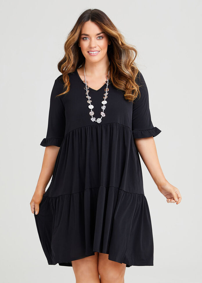 Short Sleeve Luna Tier Dress, , hi-res