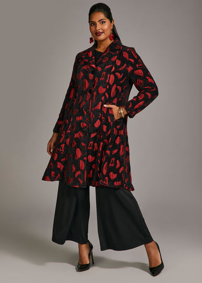 Plus Size Opulent Chenille Opera Coat