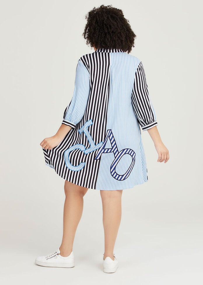 Natural Stripe Shirt Dress, , hi-res