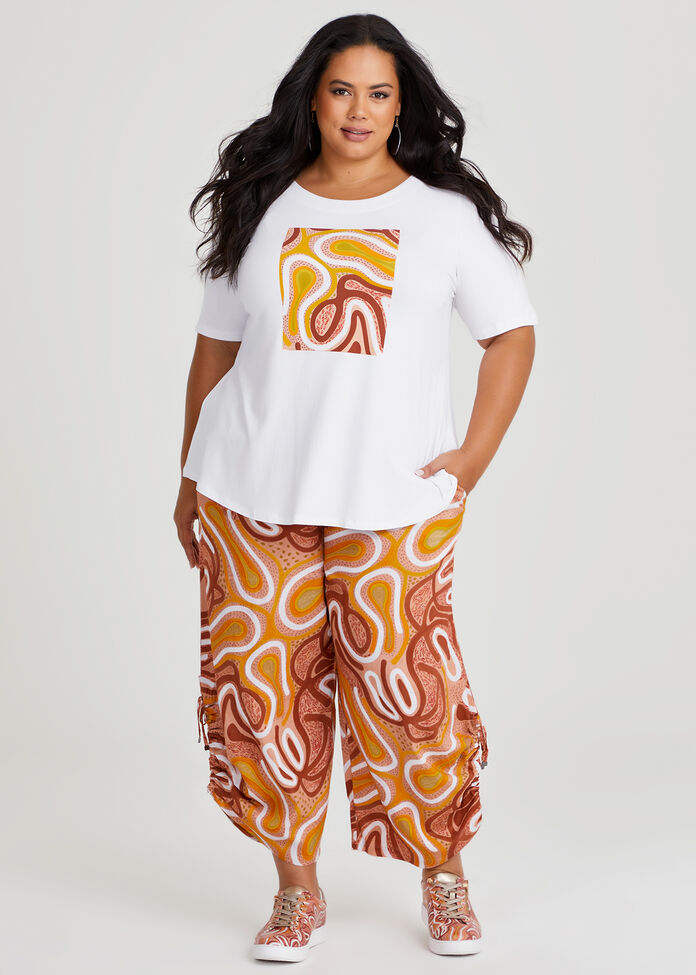 Shop Plus Size Elverina Garbara Natural Top in White Taking Shape UK