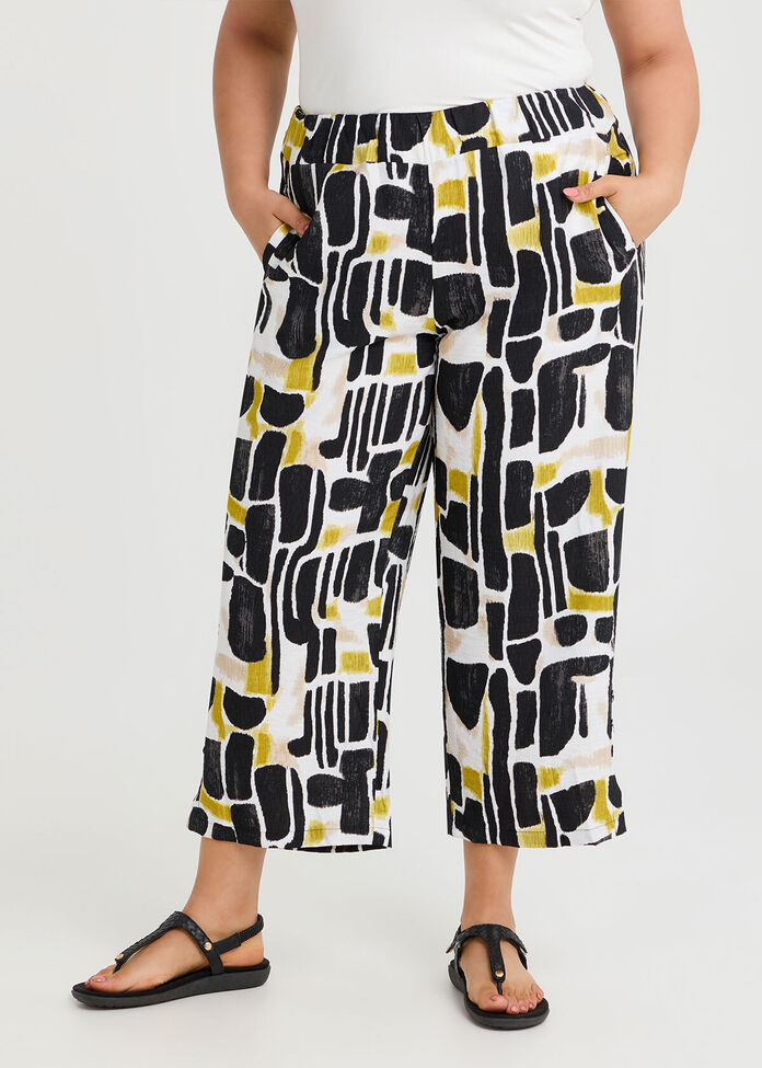 Abstract Natural Crop Pant, , hi-res