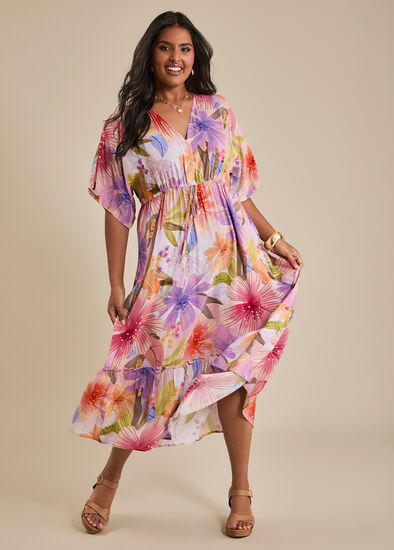 Plus Size Natural Sunset Maxi Dress