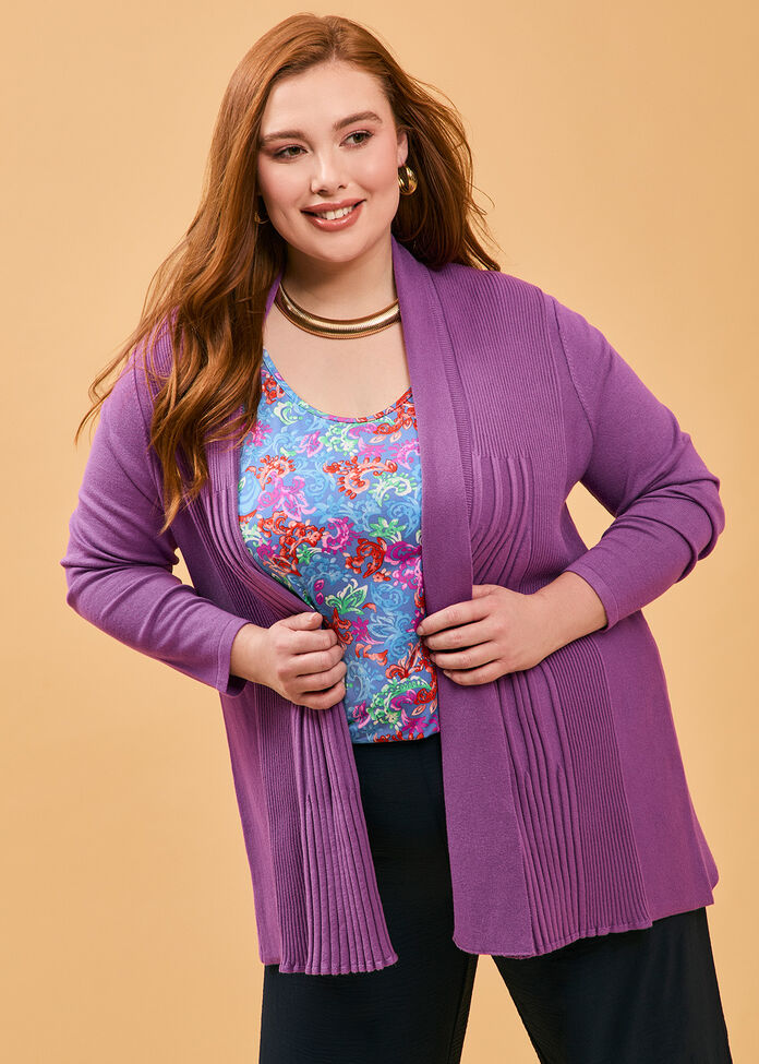 Shop Plus Size Madonna Natural Cardigan, Purple Taking Shape AU