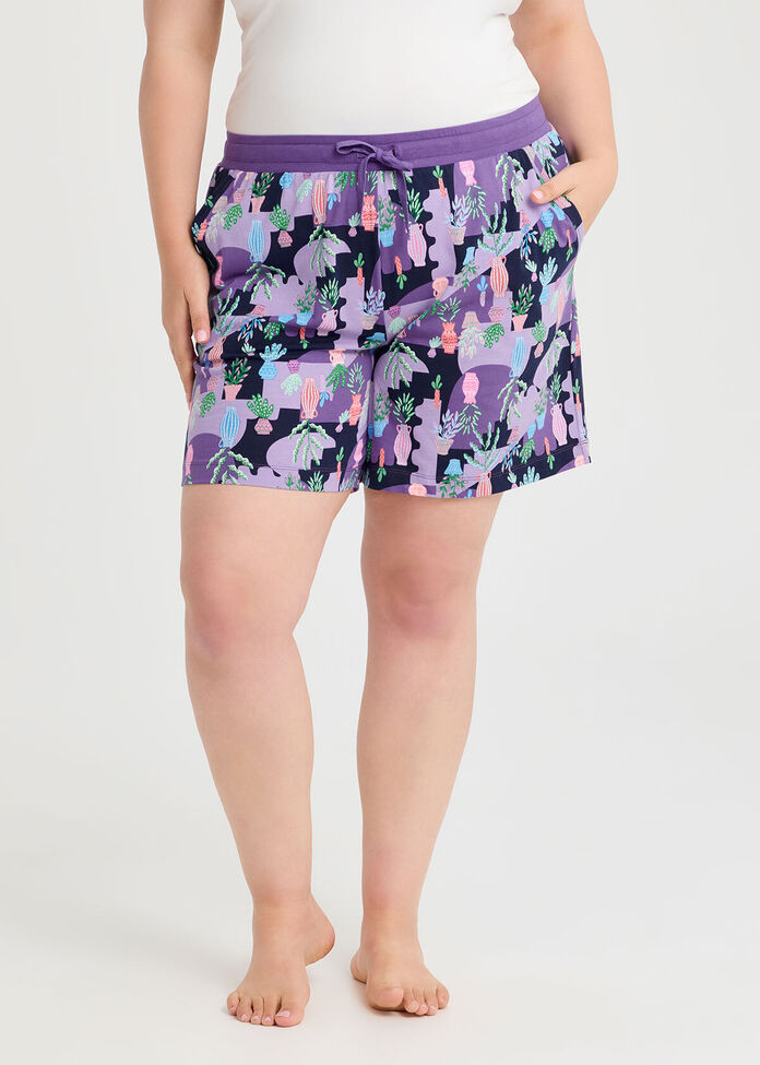 Australian Cotton Leafy Pj Short, , hi-res