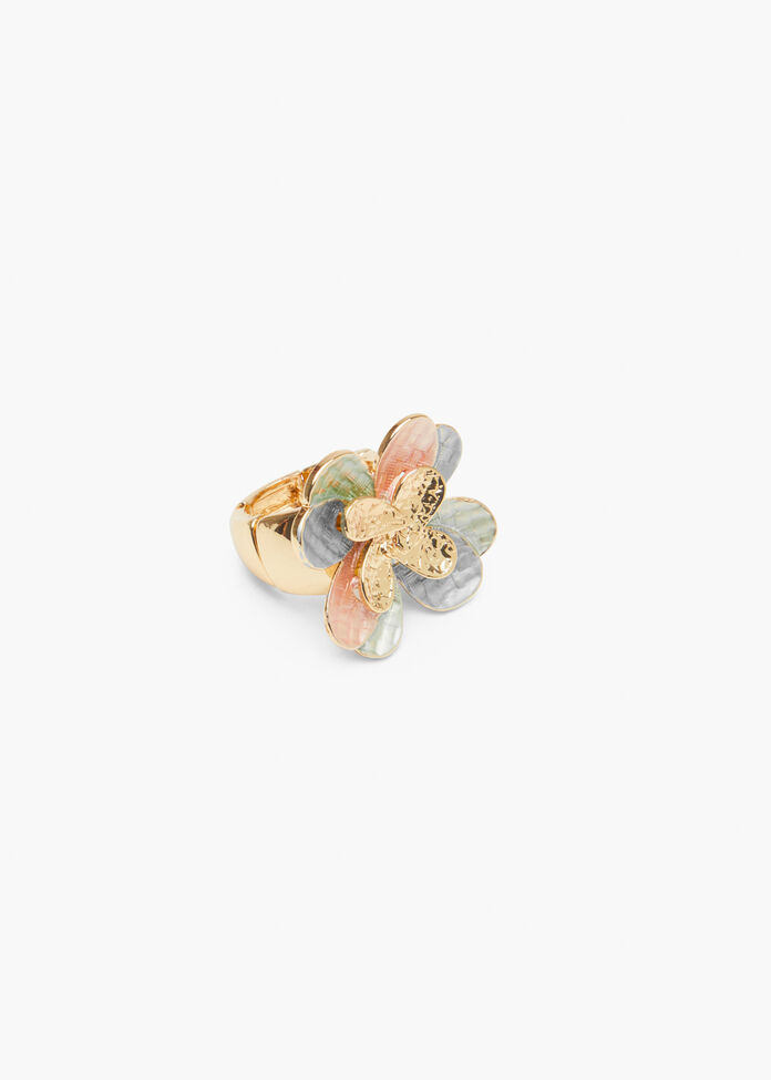 Enamel Flower Stretch Ring, , hi-res