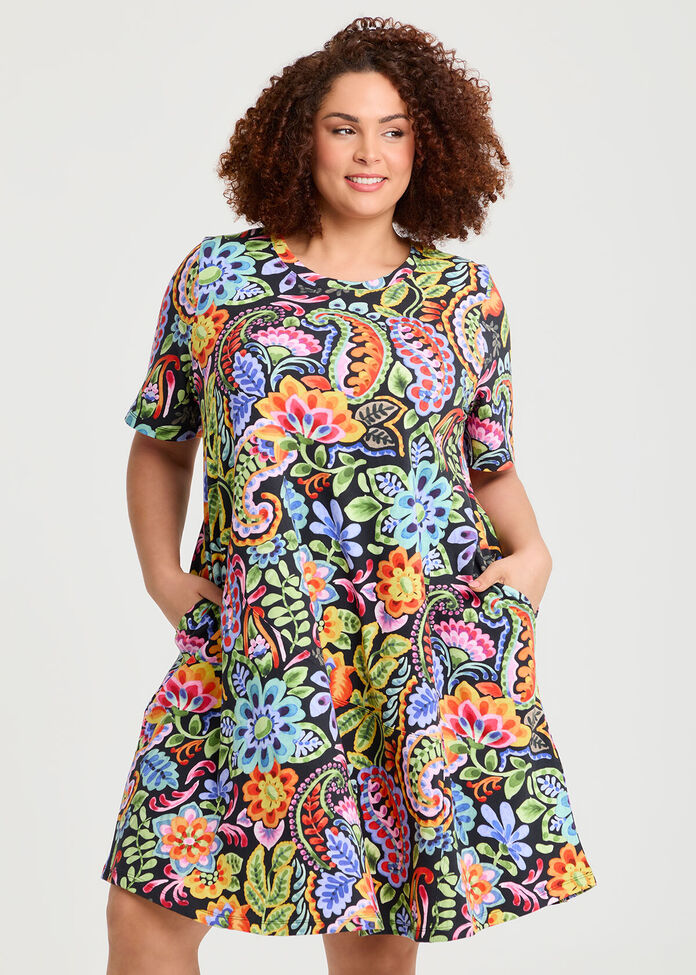Cotton Floral Days Dress, , hi-res
