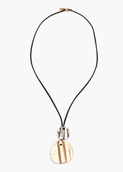 Plus Size Crinkled Double Disc Matte Necklace