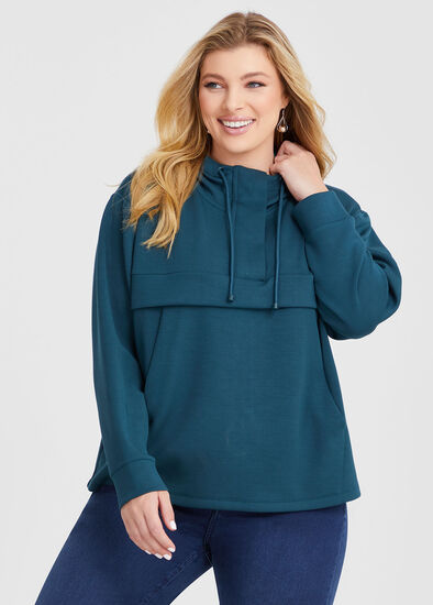 Plus Size Modal Half Zip Hoodie