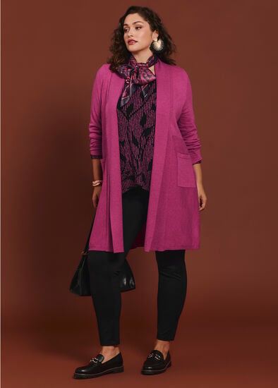 Plus Size Longline Natural Cardigan