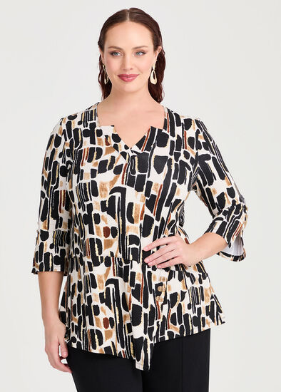 Plus Size Creme Brulee Foil Natural Top