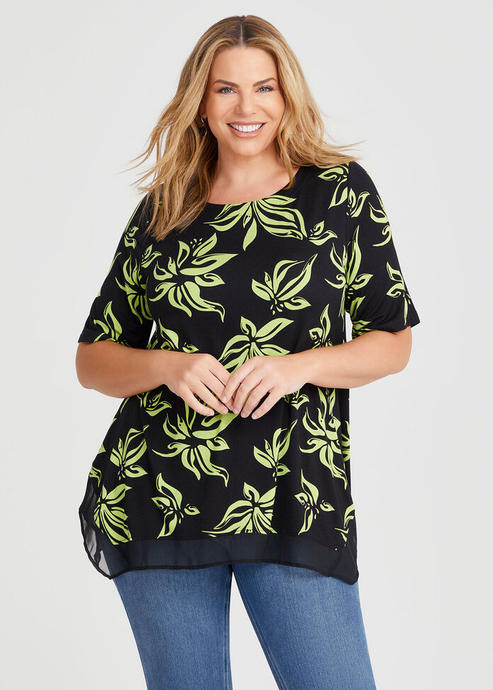 Bamboo Chiffon Top, , hi-res
