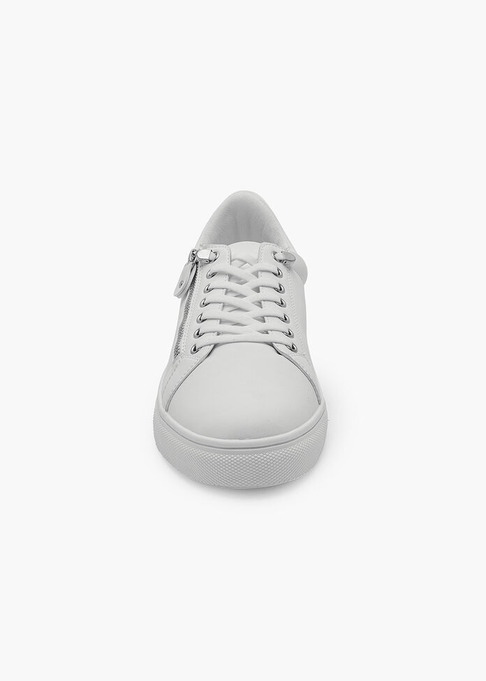 White Side Zip Sneaker, , hi-res