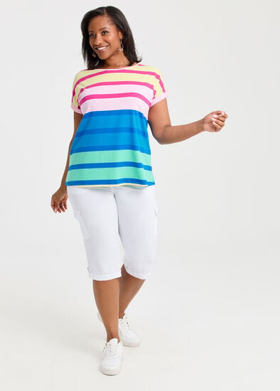 Plus Size Castaway Rib Cargo Crop Pant