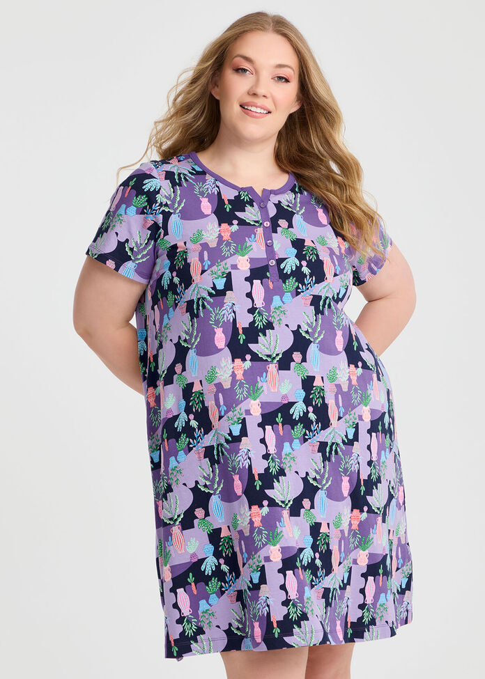 Australian Cotton Leafy Nightie, , hi-res
