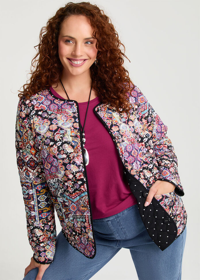 Natural Boho Reversible Jacket, , hi-res
