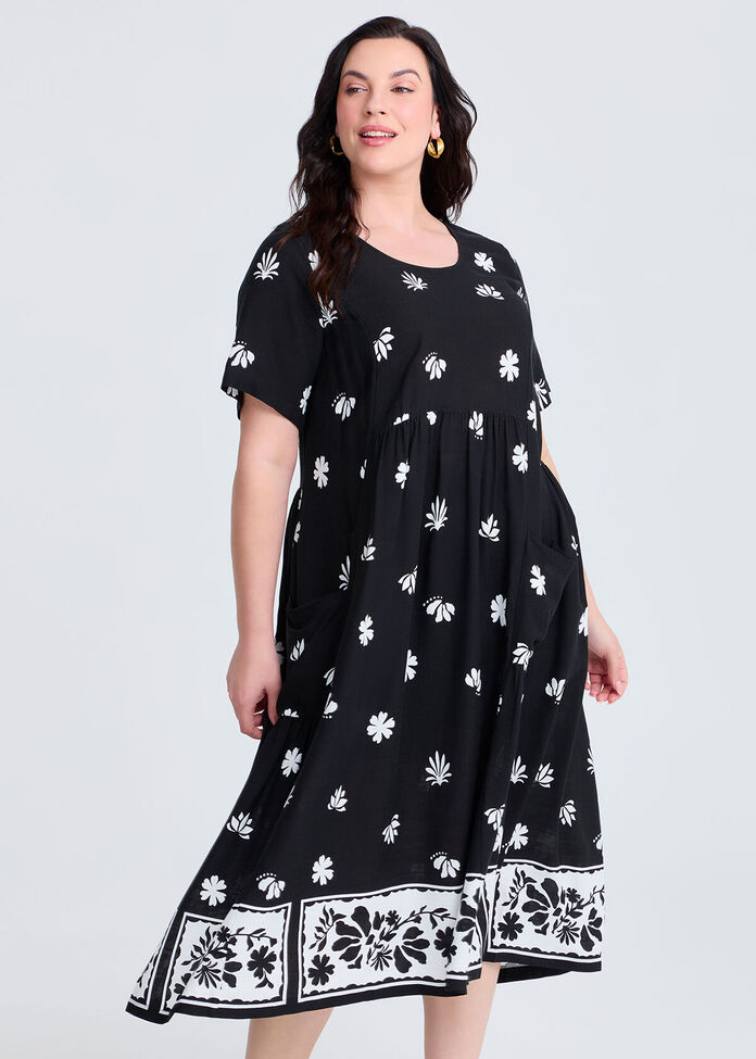 Natural Pocket Midi Dress, , hi-res