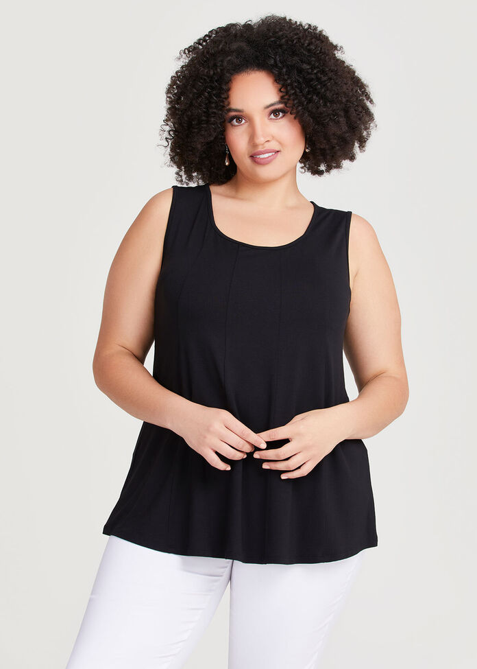 Shop Plus Size Natural Evie Sleeveless Tank in Black | Taking Shape AU