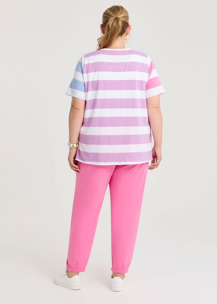 Cotton Mix Stripe Top, , hi-res