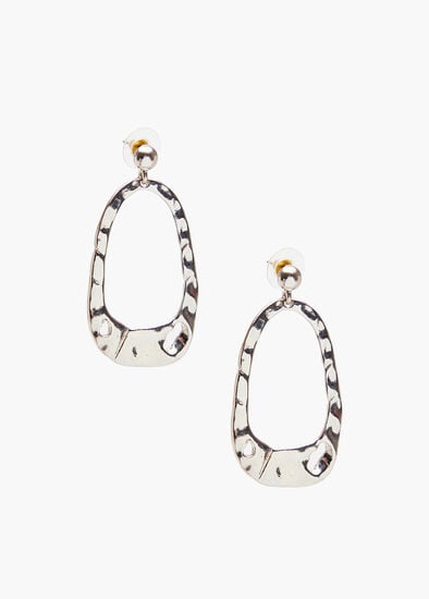 Plus Size Statement Silver Earrings