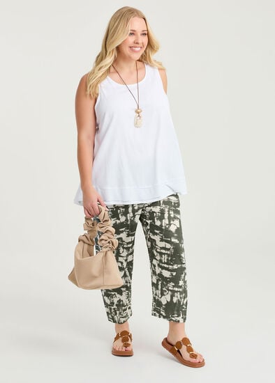 Plus Size Petite Linen Blend Lantern Pant