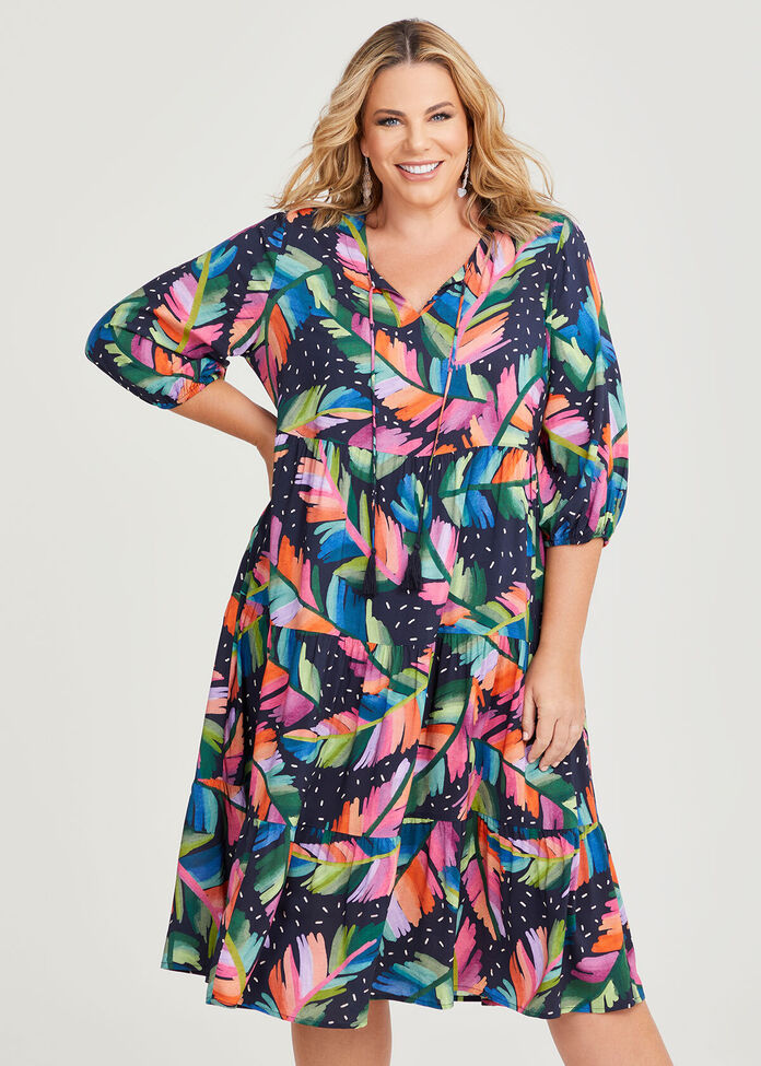 Natural Dreamy Tropics Dress, , hi-res