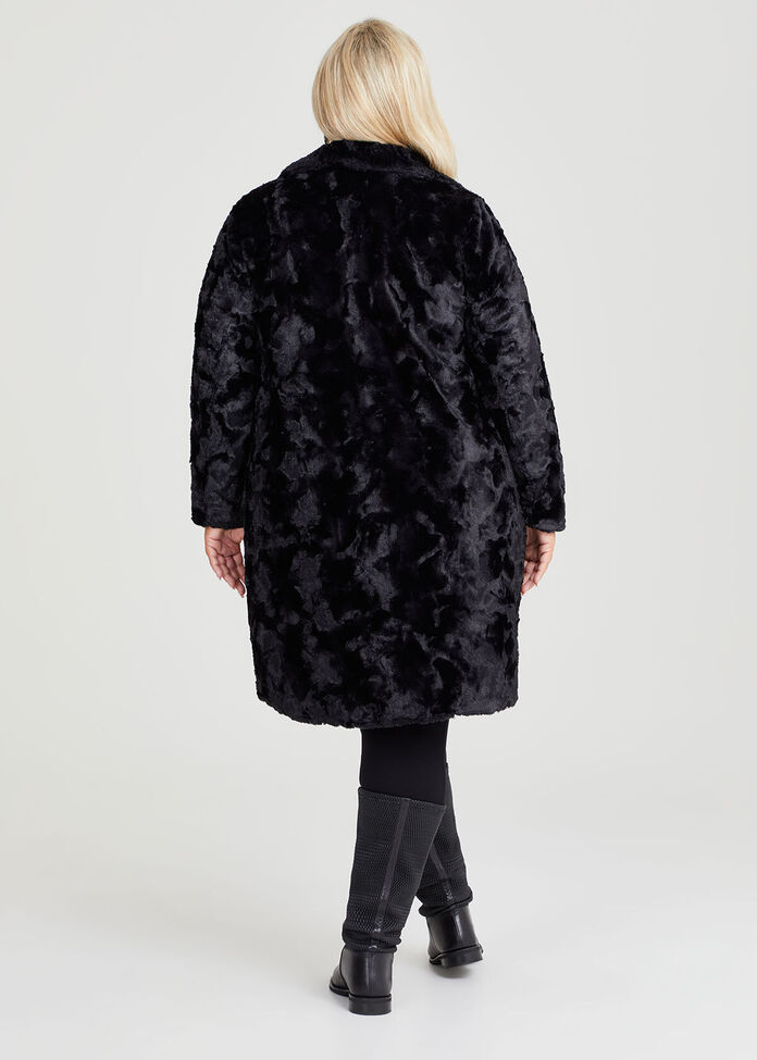 Wool Coat, Maxi Faux Fur Coat, Winter Black Coat, Plus Size Clothing FF C3W3