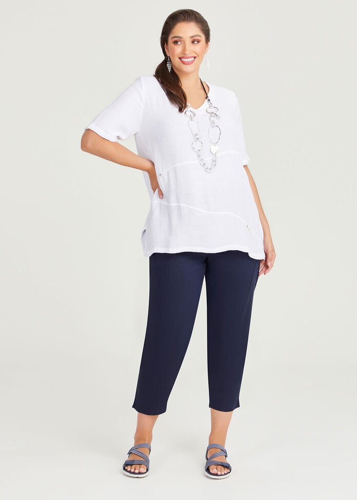 Shop Plus Size Seam Detail Crinkle Top in White | Taking Shape AU