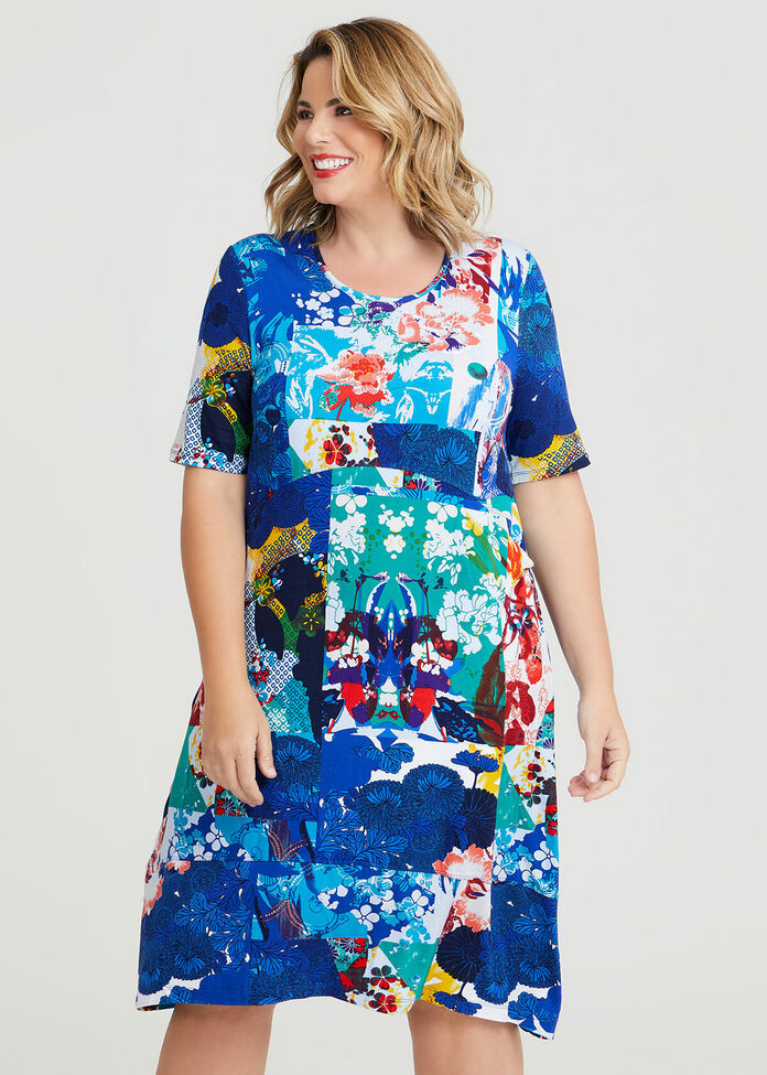 Shop Plus Size Bamboo Summer Break Dress in Multi Taking Shape AU