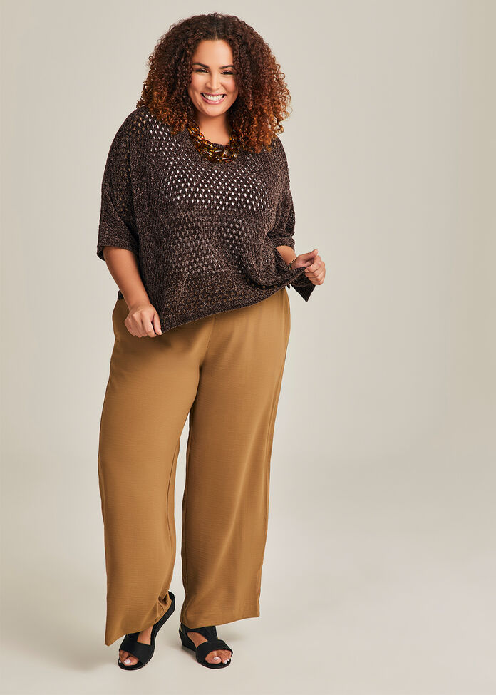 Chenille Pointelle Knit Overtop, , hi-res