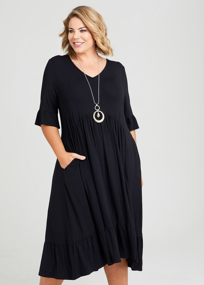 Shop Plus Size Bamboo Lucia Boho Dress in Black | Sizes 12-30 | Taking ...