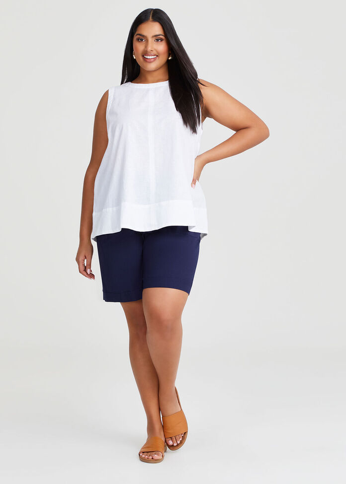 Cotton Linen Sleeveless Top, , hi-res