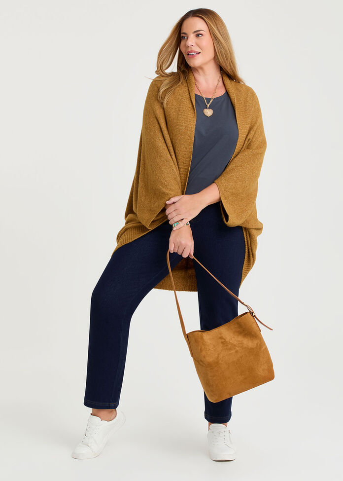 Faux Suede Shoulder Bag, , hi-res