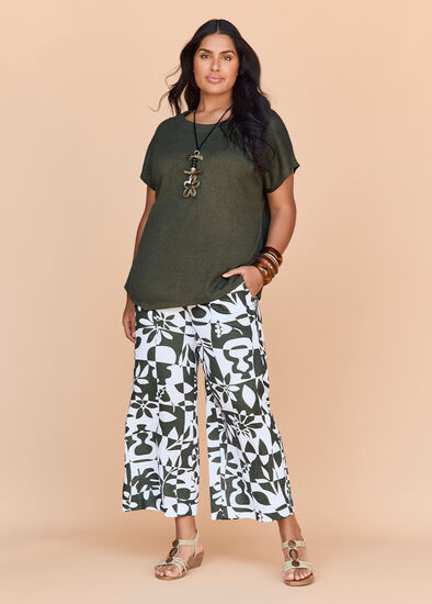 Plus Size Linen Blend Tropics Pant