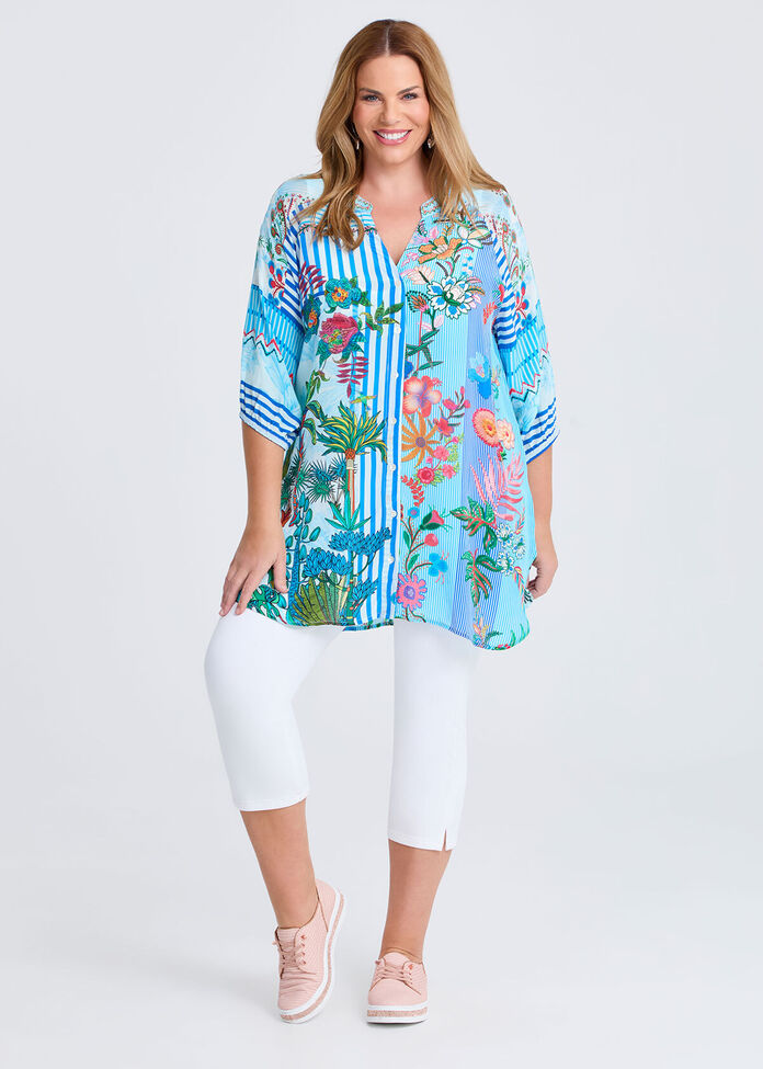 Natural Oasis Stripe Tunic, , hi-res