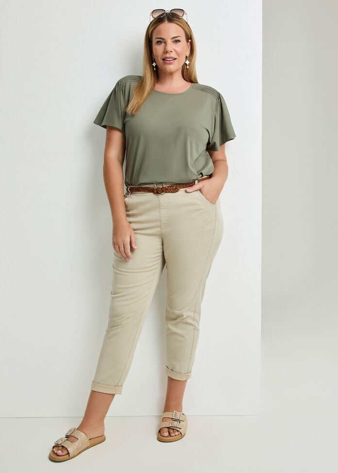 Lyocell Blend Washed Chino, , hi-res