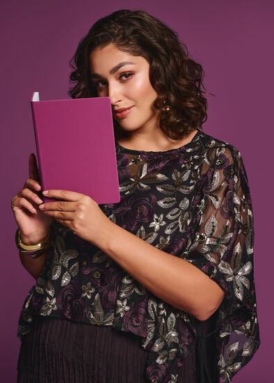 Plus Size Mesh Embroidery Decadence Overtop