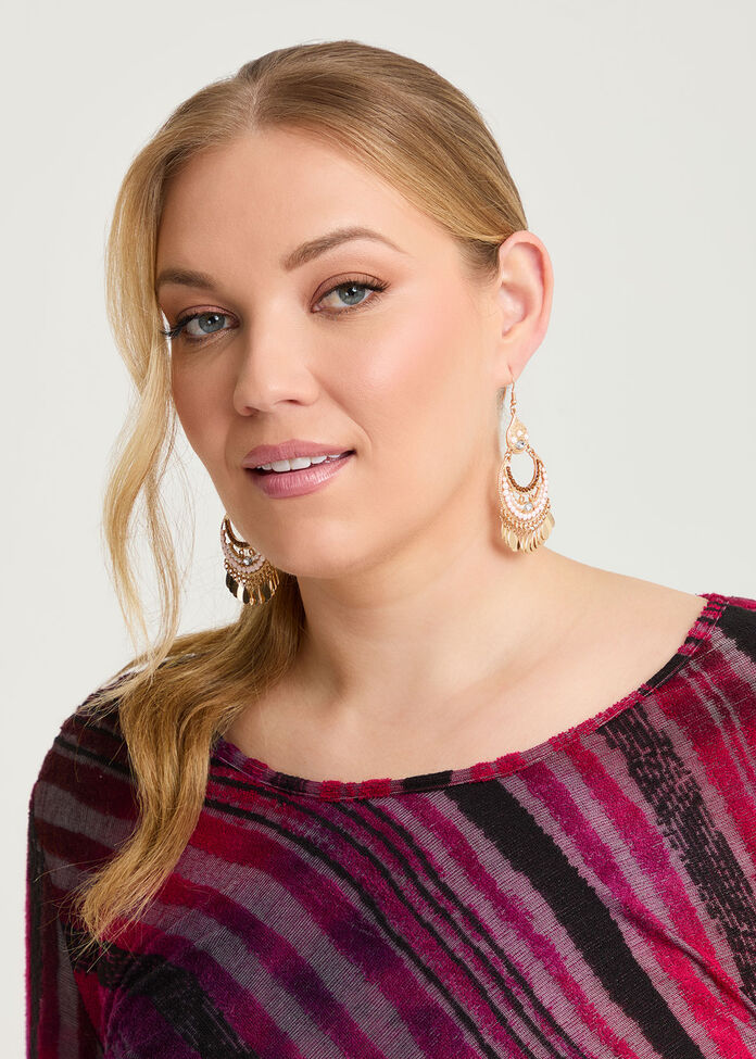 Beaded Dangle Earrings, , hi-res