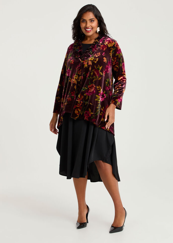 Midnight Rose Velour Cardigan, , hi-res